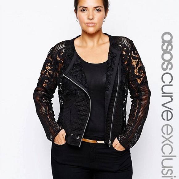 asos curve leather jacket